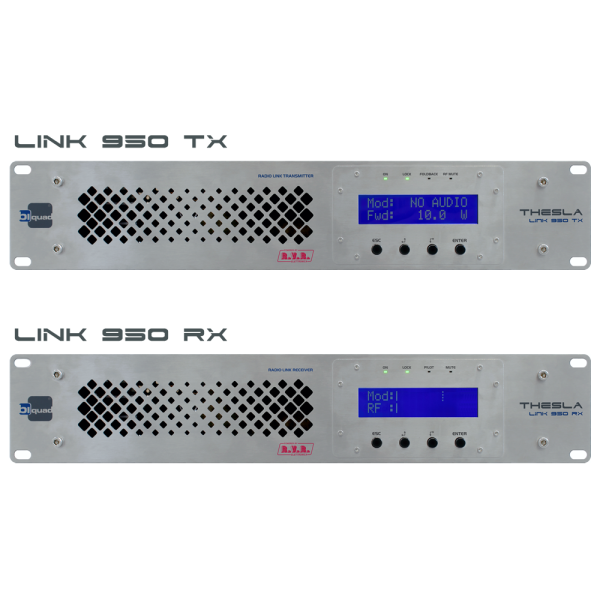 painel frontal THESLA LINK TX RX BIQUAD POWERED BY RVR display ligado