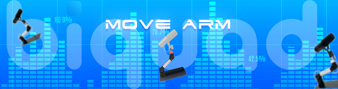 suporte de microfone móvel MOVE ARM para estúdios de rádio e podcast