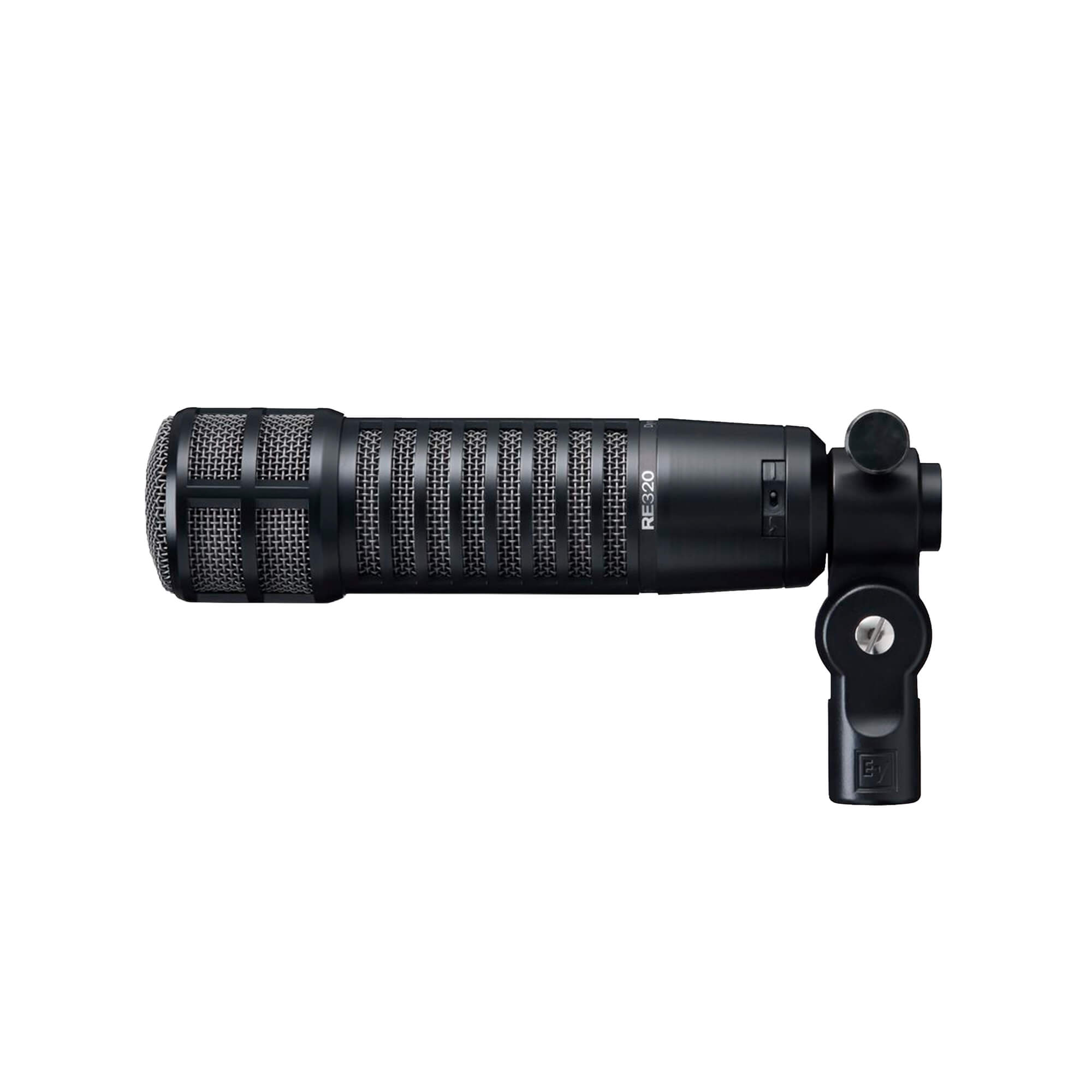 Microfone Electro-Voice RE320 montado no cachimbo para pedestal modelo 81715.